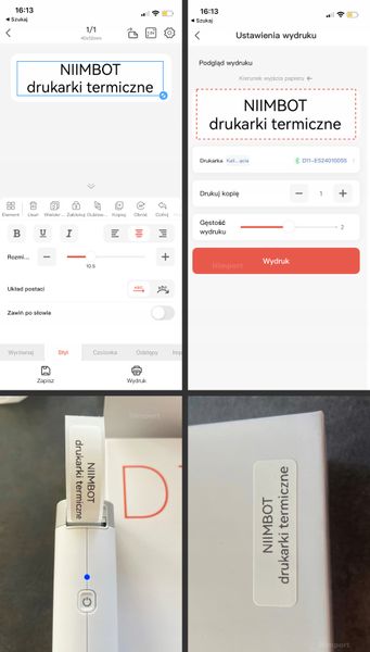 NIIMBOT D110 Drukarka Termiczna Etykiety EAN PL zdjęcie 2