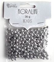 koraliki 5 mm 40 g srebrne 3644
