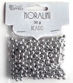 koraliki 5 mm 40 g srebrne 3644