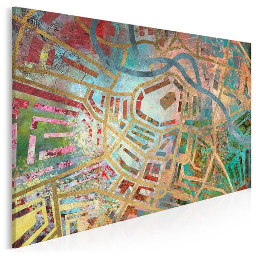 24601 Obraz na płótnie MAPA WROCŁAW KOLOROWY ABSTRAKCJA na Arena.pl