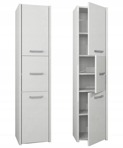 SZAFKA ŁAZIENKOWA REGAŁ SŁUPEK 30cm 3 DRZWI BIAŁA L-23 na Arena.pl