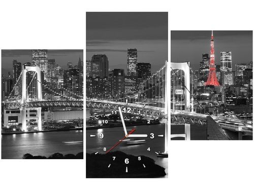 60CM 90 ZEGAR 3 ELEM TOKYO MOST TĘCZOWY ŚCIENNY na Arena.pl