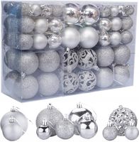 Bombka choinkowa Dollo Christmas zestaw 100 szt. szary plastik 6,0 cm