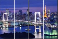 120CM 80 OBRAZ 4 ELEM ZATOKA TOKIJSKA ŚCIENNY