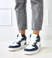 Wysokie sneakersy biało-granatowe na platformie Olsen 36