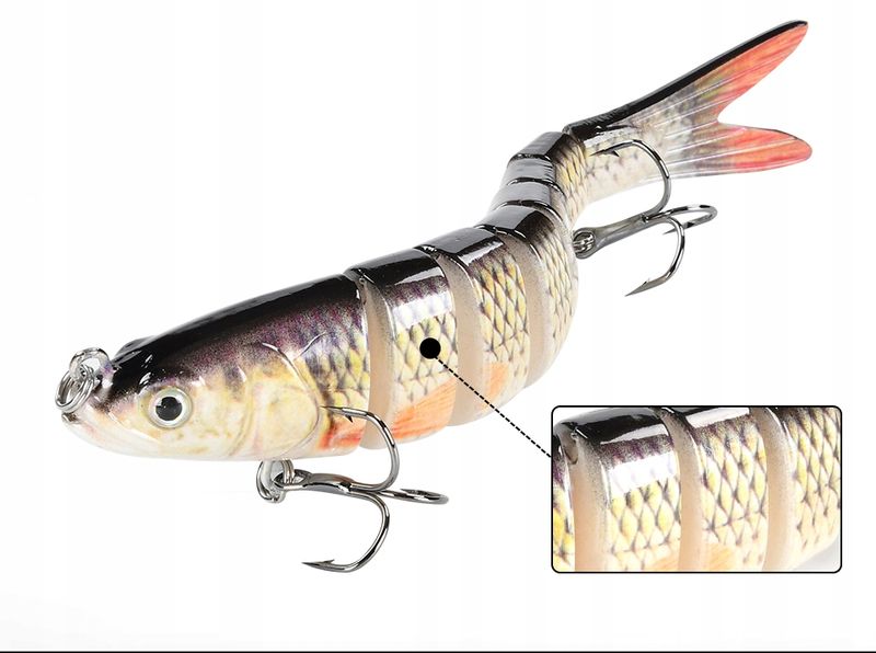 Wobler SZCZUPAK SANDACZ Łamany F144 ZŁOTO-SREBRNY zdjęcie 4