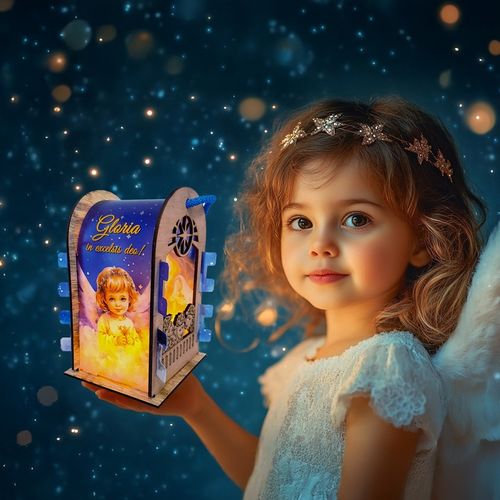 LAMPION ADWENTOWY DLA DZIECI ŚWIECĄCY LED KOLOROWY NA RORATY + Baterie na Arena.pl