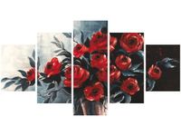 80CM 150CM OBRAZ 5 ELEM RÓŻE WAZONIE ŚCIENNY