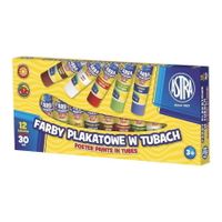 FARBY PLAKATOWE W TUBACH 12 KOLORÓW ASTRA 5900263020263