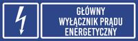 Tabliczka informacyjna - Główny wyłącznik prądu ener. grawer piktogram 20x6