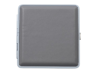 Metalowa Papierośnica Pokryta Gładką Ekoskórą w Kolorze Szarego Kamienia