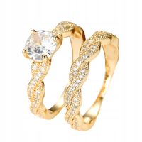 Złote OBRĄCZKI ŚLUBNE STAL Para POZŁACANE r.17/19