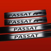 Listwa progowa VOLKSWAGEN PASSAT B7 Stal nierdzewna 304 mat z czarnymi lit