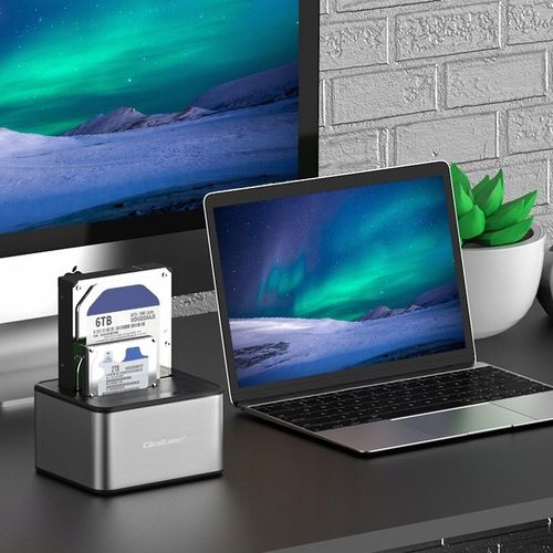 Qoltec Stacja dokująca dysków 2x HDD/SSD 2.5"/3.5" SATA USB 3.0 Klonowanie na Arena.pl