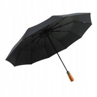 Automatyczny składany parasol z drewnianą rączką 10-ramienny XXL 115 cm cza