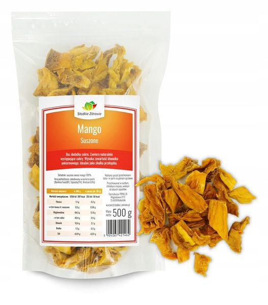 MANGO SUSZONE plastry, naturalne, bez cukru 500g zdjęcie 1