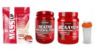 ZESTAW NA PRZYROST MASY GAINER BIAŁKO KREATYNA BCAA DUŻE PRZYROSTY MASY SiŁ