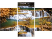 90X60CM OBRAZ WODOSPAD HUAY MAE KHAMIN TRZY OBRAZY