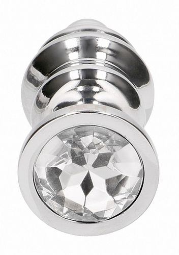 Ribbed Diamond Plug - 3.75 Inch - Silver na Arena.pl