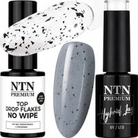 NTN Lakier Hybrydowy 5g Nr197 + NTN Top Flakes 7g Efekt Przepiórczego Jajka