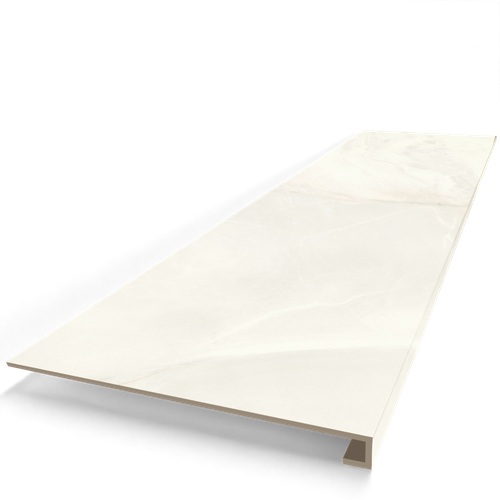 Gruba płytka schodowa z kapinosem 120x30,bez RYFLI, KREMOWY MARMUR - POŁYSK na Arena.pl