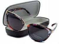 PRZECIWSŁONECZNE OKULARY KOCIE OCZY KWIATY + ETUI