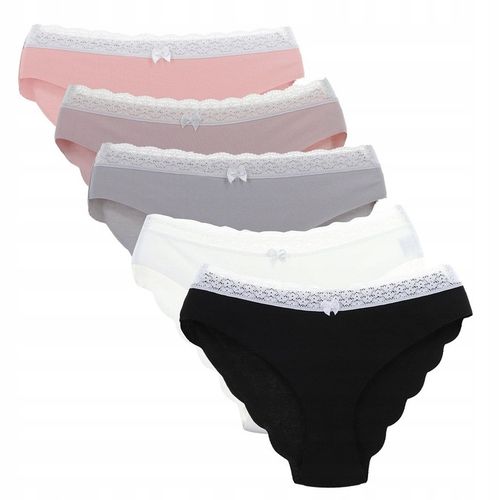 4x Majtki Damskie Bezszwowe Figi Bawełniane Laserowo Cięte Gładkie MORAJ M na Arena.pl