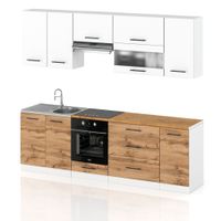 Meble Kuchenne Modułowe Kuchnia Marocco 2.6m Szafki Z Blatem Białe Wotan