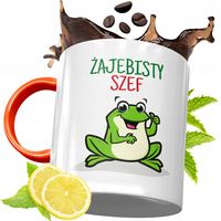 Kubek Pomarańczowy Dla Szefa Prezent Z Nadrukiem Ze Zdjęciem