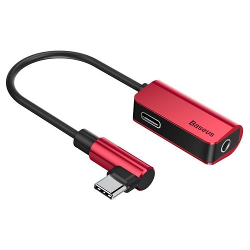 Adapter Audio Baseus L45 Usb-C Do Mini Jack 3.5Mm I Usb-C (Czerwony) na Arena.pl