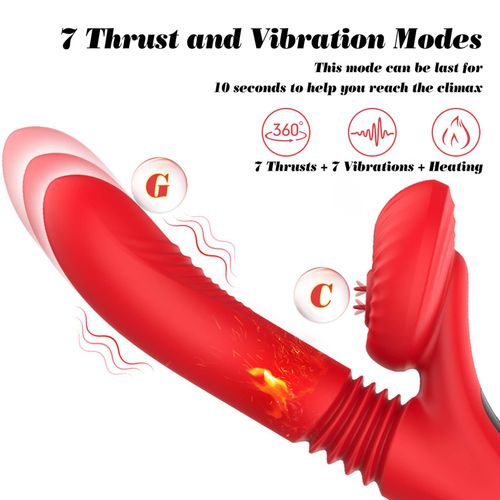 silicone vibrator 7 powerful modes - licking, thrusting and heating na Arena.pl