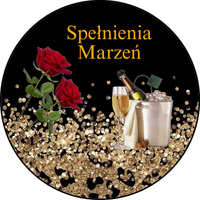 Opłatek na tort Urodziny 18 30 40 50 60 Balony Szampan Buty Szpilki