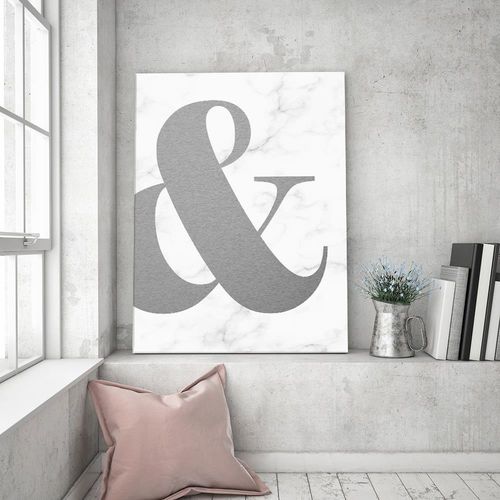 Obraz na płótnie – Canvas, symbol & na marmurowym tle 60x90 na Arena.pl