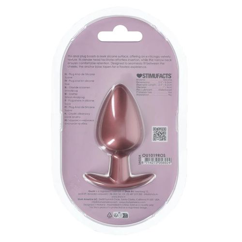 Smooth Silicone Anal Plug - Large - 3.5" / 8,9 Cm - Rose Gold na Arena.pl