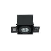 Sufitowa LAMPA podtynkowa Sotto Nero Orlicki Design kwadratowa OPRAWA stropowa metalowe oczko czarne