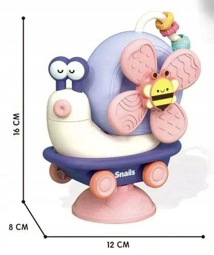 INTERAKTYWNY SENSORYCZNY ŚLIMAK 4w1 SPINER Z PRZYSSAWKĄ DLA NIEMOWLĄT na Arena.pl