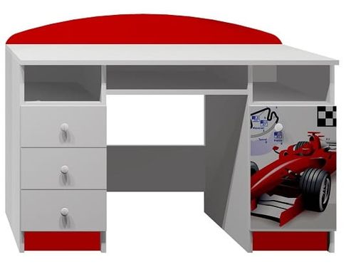 biurko dla chłopca pokój dziecka meble dziecięce RAJD 11 NB7 grafika auta na Arena.pl