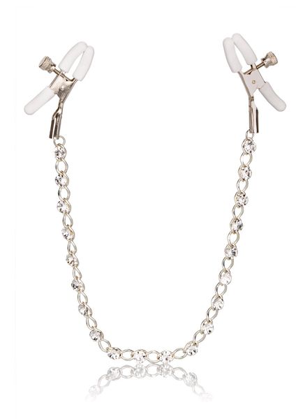 Crystal Chain Nipple Clamps Silver zdjęcie 1