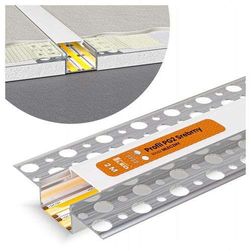 Profil LED aluminiowy do płyt GK gipsowych wpuszczany 2m regips na Arena.pl