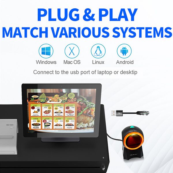 Qoltec Stacjonarny czytnik kodów kreskowych 1D | 2D zdjęcie 2