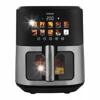 FRYTKOWNICA BEZTŁUSZCZOWA FRYTOWNICA 6,5L INOX 10 PROGRAMÓW LED AIR FRYER