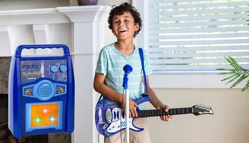 Gitara elektryczna duża dla dzieci Mikrofon Statyw Wzmacniacz Instrument na Arena.pl