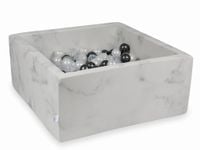 Suchy basen 90x90x40 marmur z piłeczkami 400szt 	(metaliczny grafit, perłowe, przezroczyste)