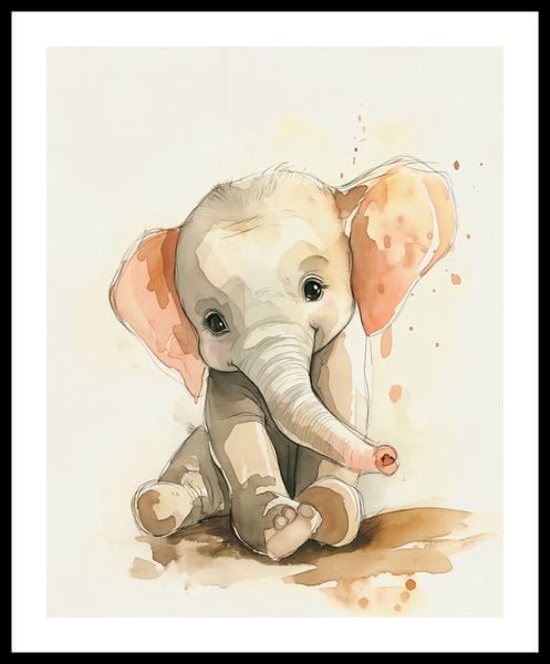Plakat 40x50cm Siwy Słonik zdjęcie 3