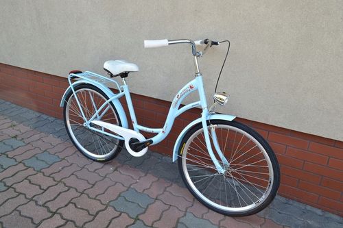 Rower Damski Retro Montemar Miejski Vanessa 26 cali Błękitny Polski na Arena.pl
