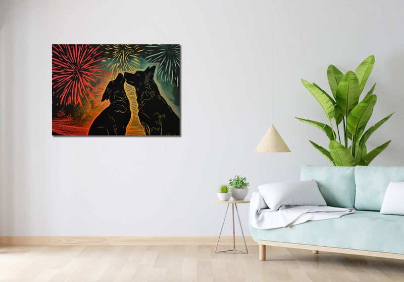Obraz 100x70cm Psi Uścisk zdjęcie 2