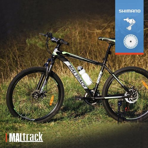 ROWER GÓRSKI MTB 26" SHIMANO 18 BIEGÓW HAMULCE TARCZOWE STALOWA RAMA 18,5" na Arena.pl