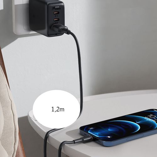 kabel przewód do iphone mfi usb - lightning 2.4a 1.2m czarny na Arena.pl