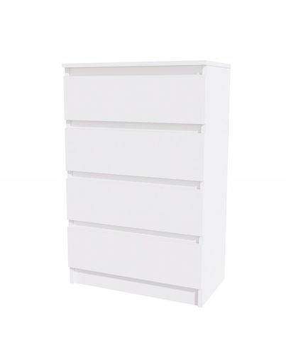 Komoda biała, 4 szuflady, szafka RTV, 60 cm, nowoczesna, salon, na Arena.pl