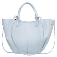 VERA PELLE torebka damska skórzana shopper duża rozpinana V713 j.niebieska